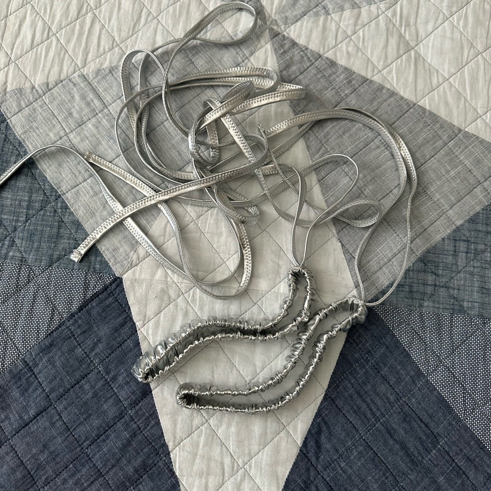 Silver Metallic Leg Wraps